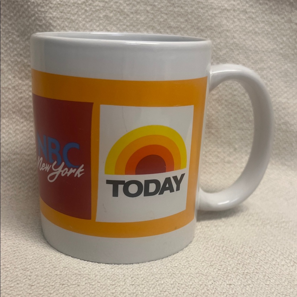 Today Show NBC New York Peacock TV White and Orange Mug